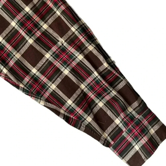 RALPH LAUREN Vtg 80's MCMEEL Brown Red Green Plaid Long Sleeve Button Down - Picture 10 of 12